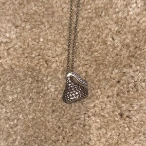 Kiss Silver Pendant Necklace